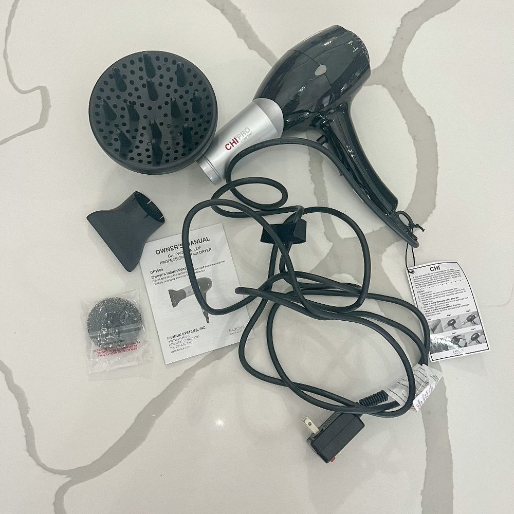 CHI Pro Low EMF 1500W Professional Hair Dryer with Diffuser
